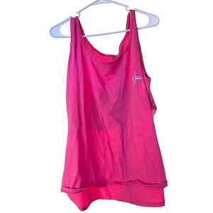 GUY HARVEY SIZE 2 XL PINK TANK SHIRT WITH DOLPHINS ON BACK